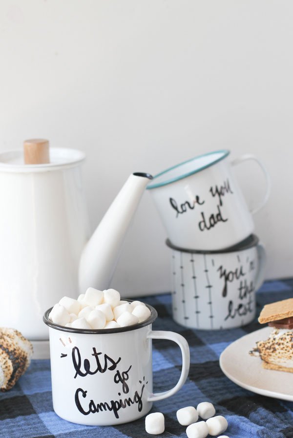 DIY Enamel Camping Mugs