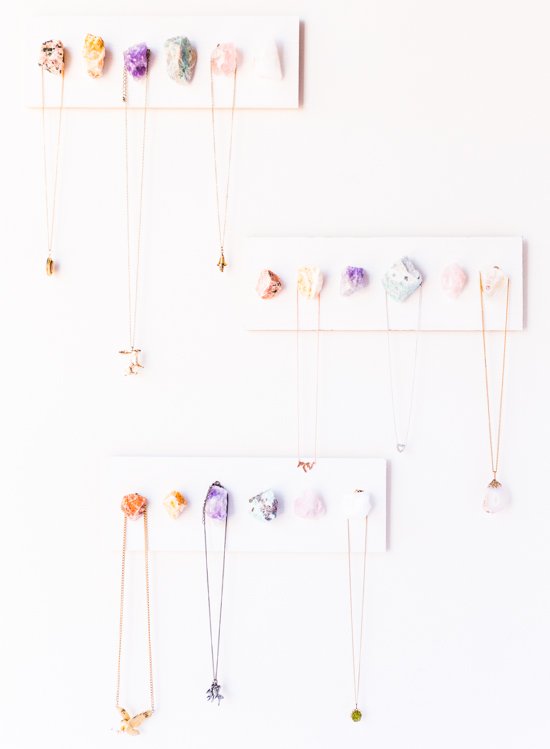 DIY Raw Crystal Necklace Display