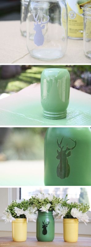 Stenciled Jar Vase