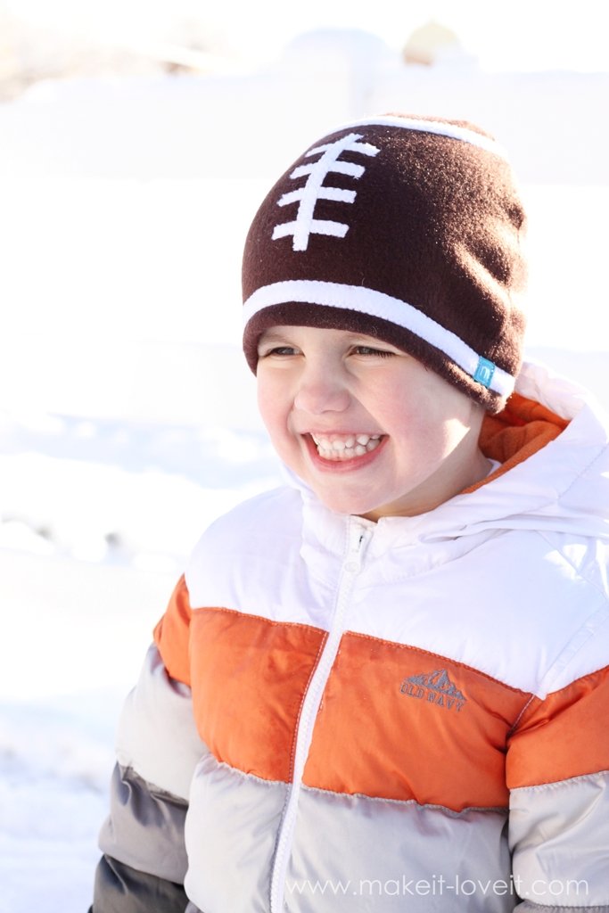 DIY Fleece Football Hat