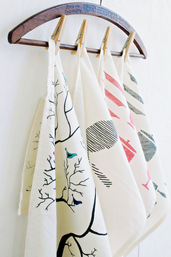 DIY Painted Tea Towels