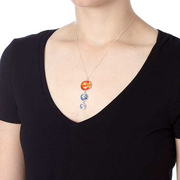 Sun and Moon Necklace Sterling Silver