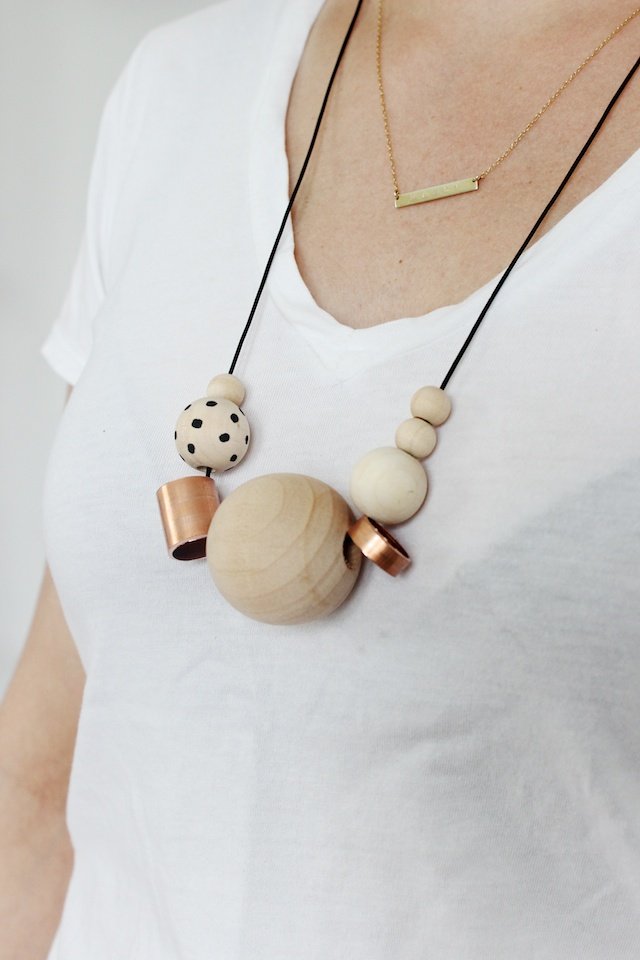 DIY Wood Copper Necklaces