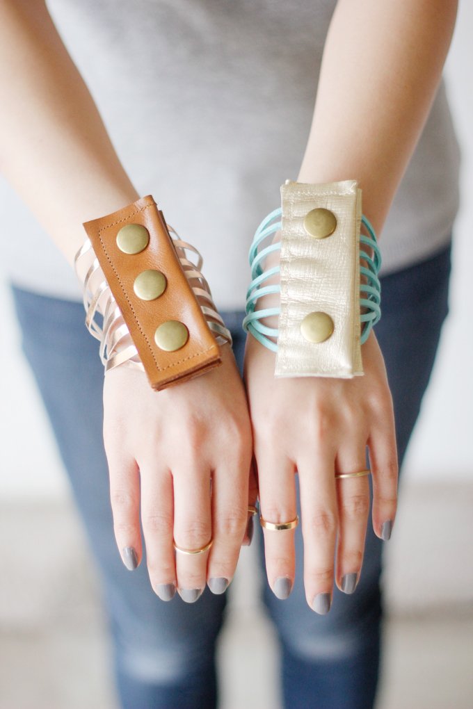 DIY Leather Fringe Cuff Bracelet