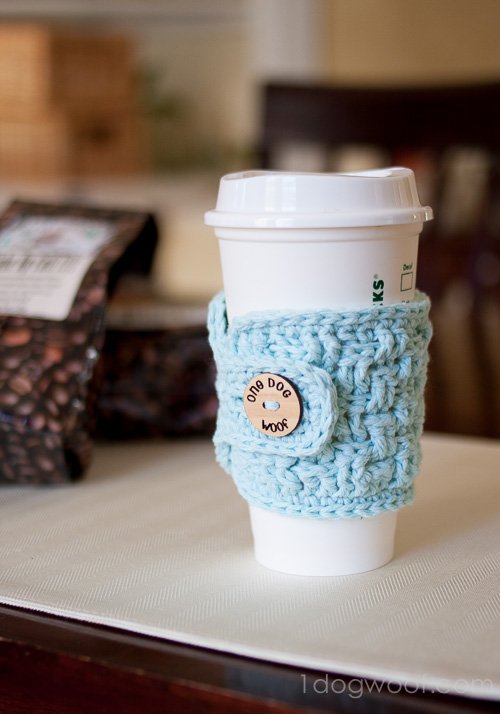 DIY Basketweave Cup Cozy Crochet Pattern