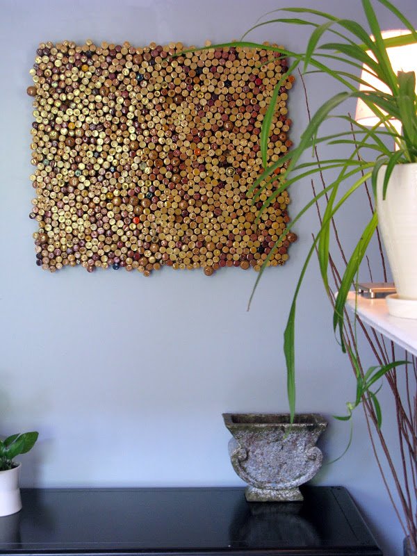 DIY Bottle Cork Mounted Wall Art