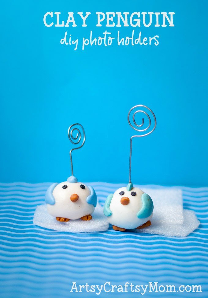 DIY Clay Penguin Photo Holder