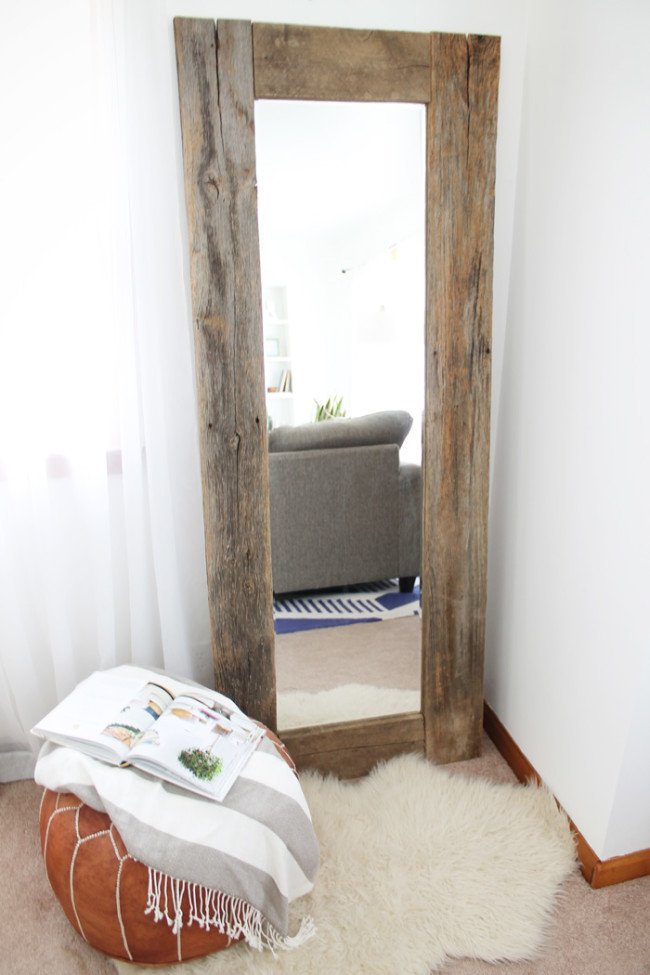 DIY Rustic Wood Frame Mirror