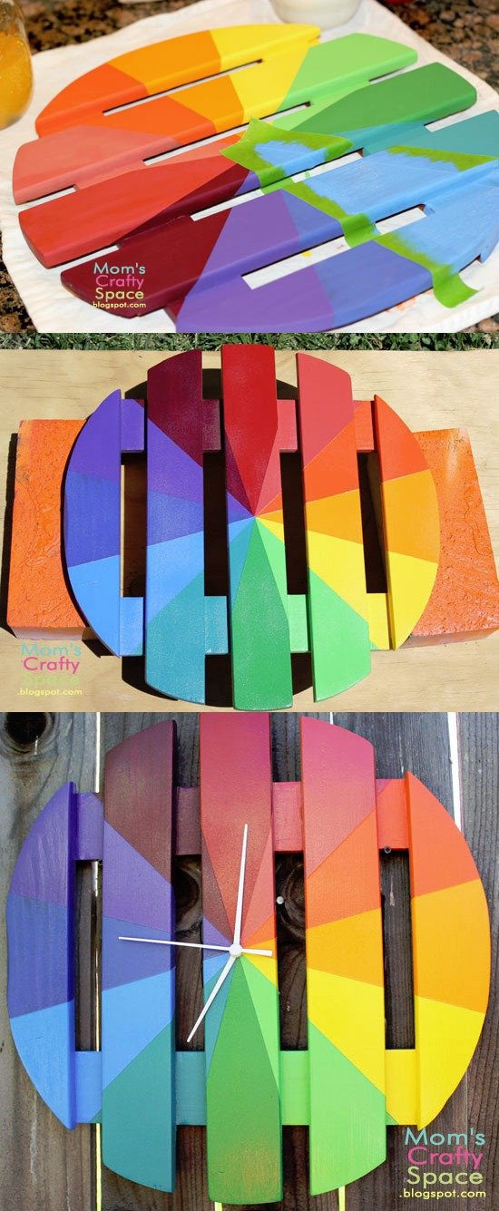 Colorful Outdoor DIY Geometric Clock