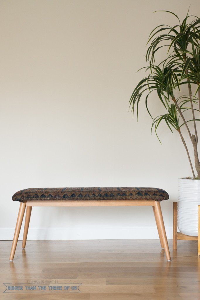 DIY Vintage Rug Upholstered Bench