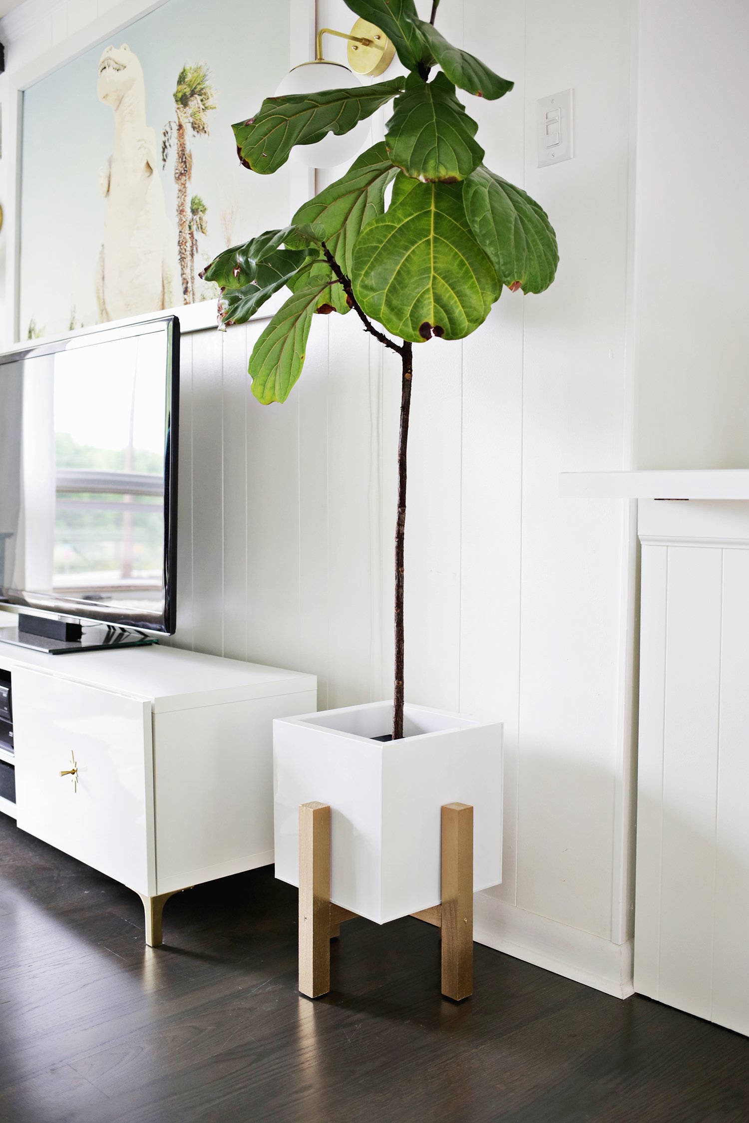 DIY Wooden Mid Century Plant Stand