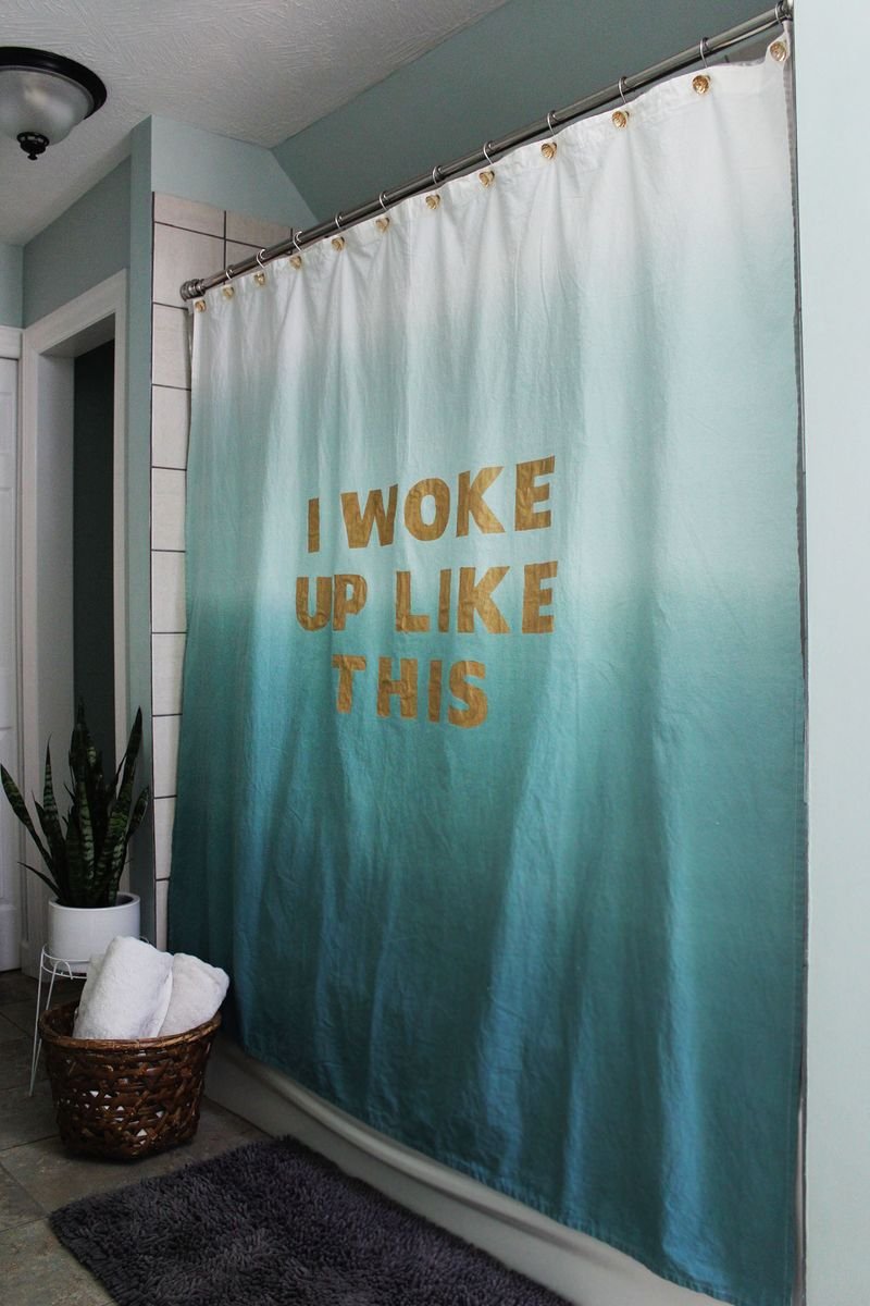 DIY Statement Shower Curtain