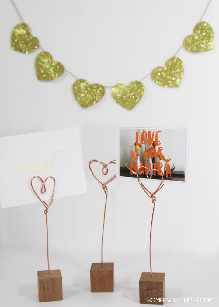 DIY Copper Wire Photo Holders
