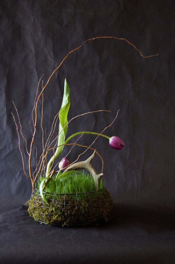 Easter Basket Filled With Real Grass