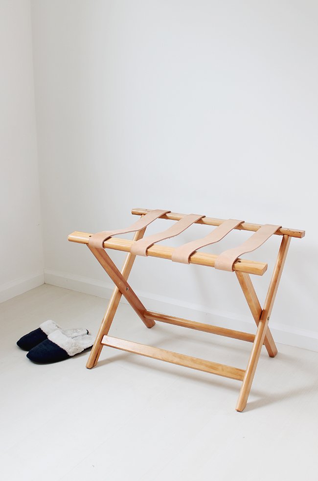 DIY Leather Luggage Rack