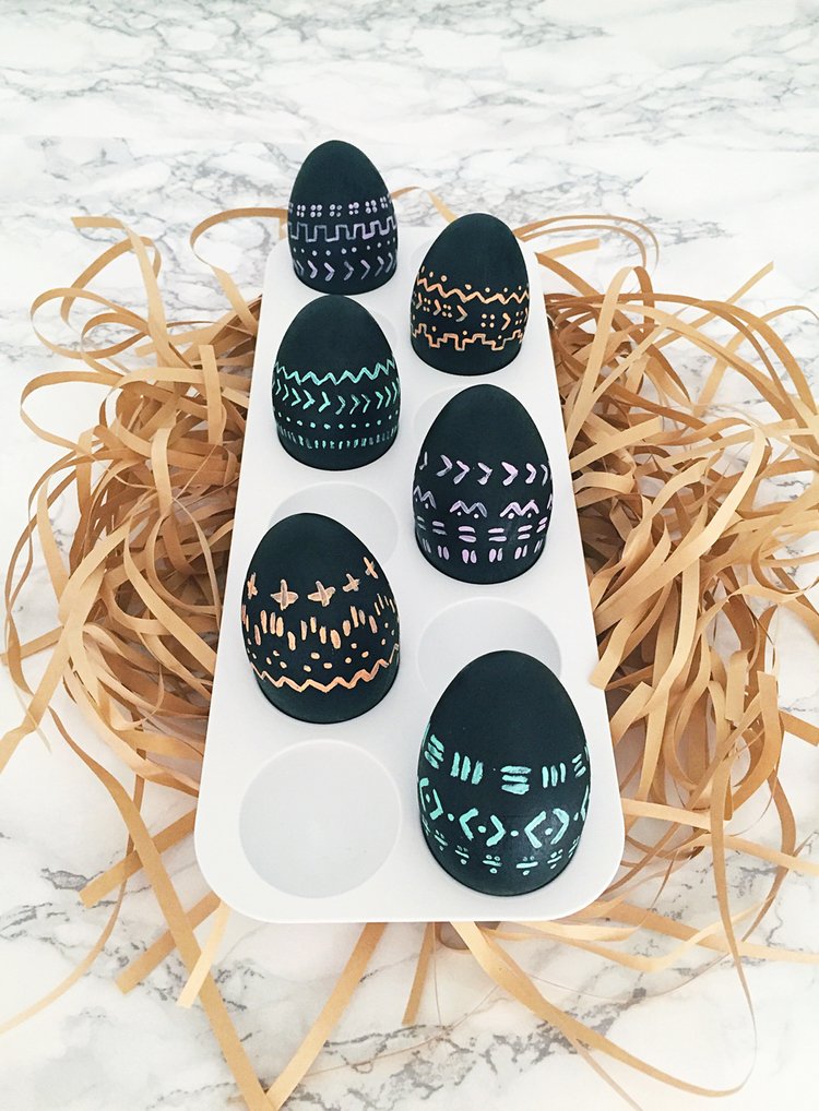 DIY Mud Cloth Easter Eggs
