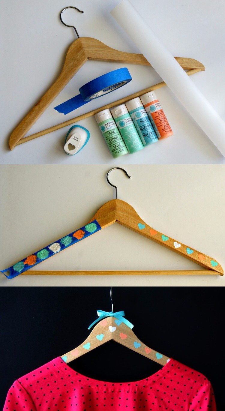 DIY Stencil Heart Hanger