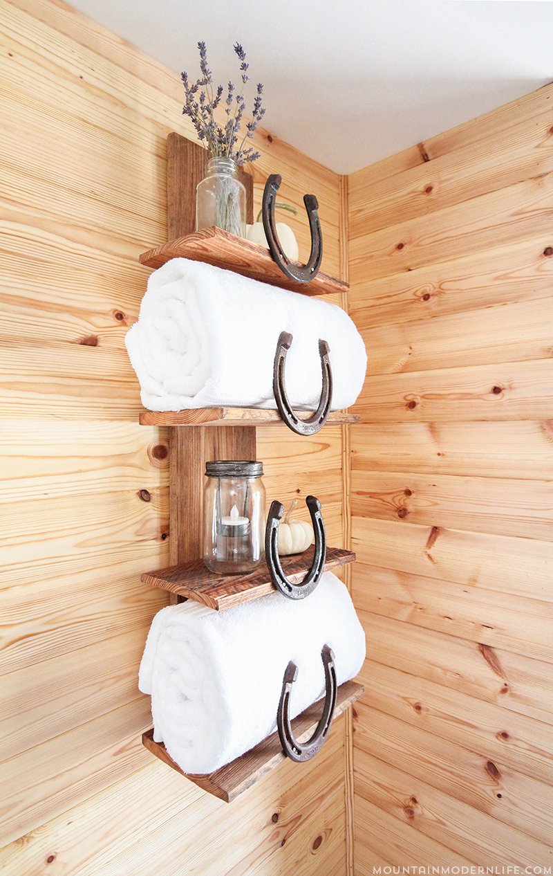 DIY Rustic Bathroom Shelf