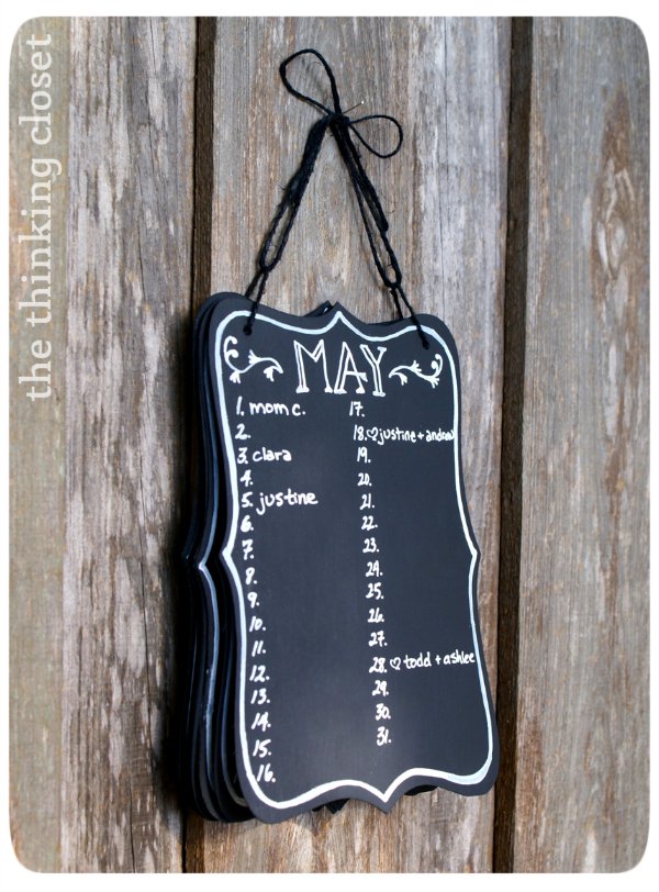 DIY Birthday and Anniversary Calendar
