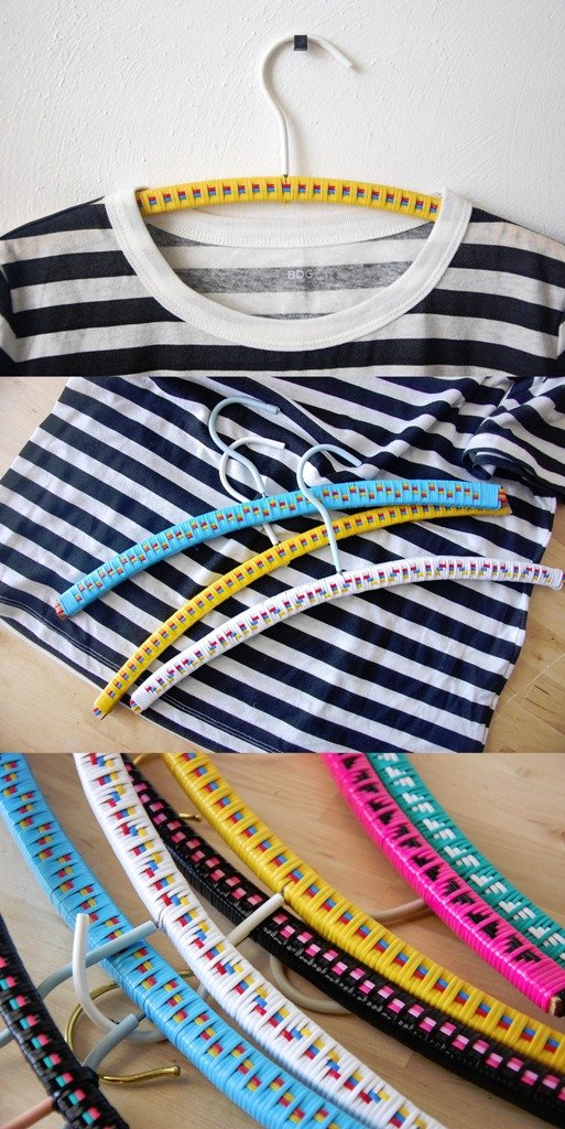 DIY Plastic Lace Woven Clothes Hangers