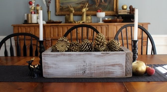 Rustic Wooden Box Centerpiece