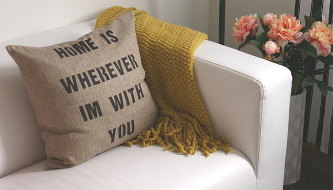 Stenciled Quote Pillow